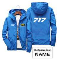 Thumbnail for 717 Flat Text Designed Thin Windbreaker Jackets