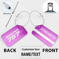 Thumbnail for Boeing 757 & Text Designed Fashion Metal Luggage Tags