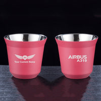 Thumbnail for Airbus A319 & Text Designed Double Wall Stainless Steel Coffee Mugs