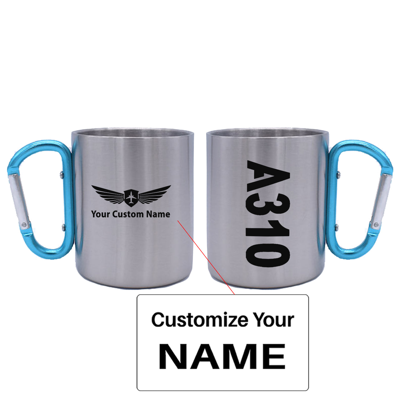 A310 Text Designed Stainless Steel Outdoors Mugs
