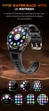 Thumbnail for KT88 Sports Smart Watch: 1.7 Inch Fitness Recording Flashlight, Compass & Large Battery