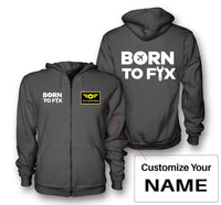 Thumbnail for Born To Fix Airplanes Designed Zipped Hoodies