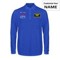 Thumbnail for The Sky is Calling and I Must Fly Designed Long Sleeve Polo T-Shirts