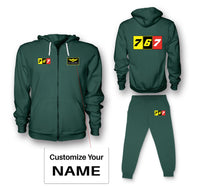 Thumbnail for Flat Colourful 767 Designed Zipped Hoodies & Sweatpants Set