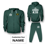 Thumbnail for Airbus A330 & Plane Designed Zipped Hoodies & Sweatpants Set