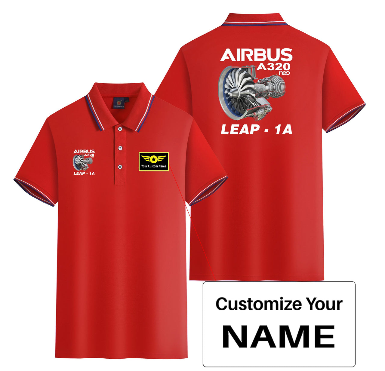 Airbus A320neo & Leap 1A Designed Stylish Polo T-Shirts (Double-Side)