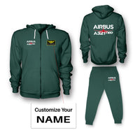 Thumbnail for Amazing Airbus A321neo Designed Zipped Hoodies & Sweatpants Set