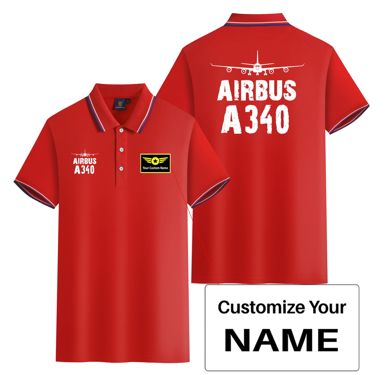 Airbus A340 & Plane Designed Stylish Polo T-Shirts (Double-Side)