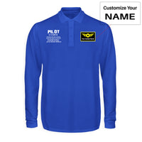 Thumbnail for Pilot [Noun] Designed Long Sleeve Polo T-Shirts