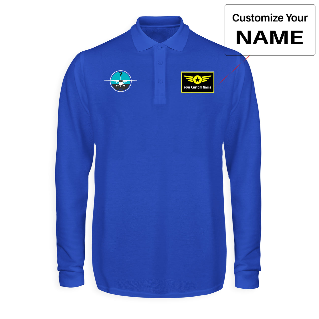 Cessna & Gyro Designed Long Sleeve Polo T-Shirts