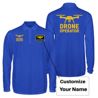 Thumbnail for Drone Operator Designed Long Sleeve Polo T-Shirts (Double-Side)