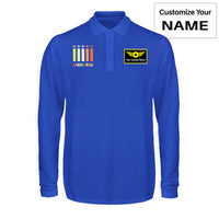 Thumbnail for Colourful Cabin Crew Designed Long Sleeve Polo T-Shirts