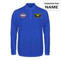 Thumbnail for Ready for Departure Designed Long Sleeve Polo T-Shirts