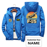 Thumbnail for Retro Fighter Jet F15 Designed Thin Windbreaker Jackets