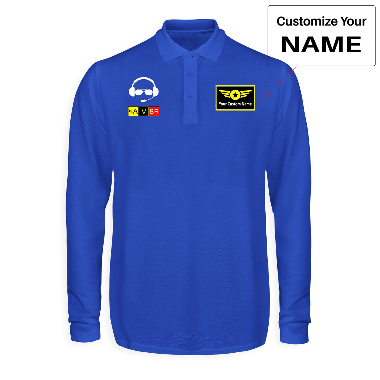 AV8R 2 Designed Long Sleeve Polo T-Shirts