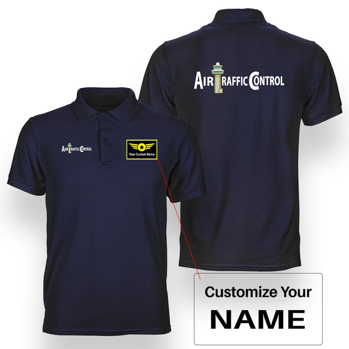 Air Traffic Control Designed Double Side Polo T-Shirts