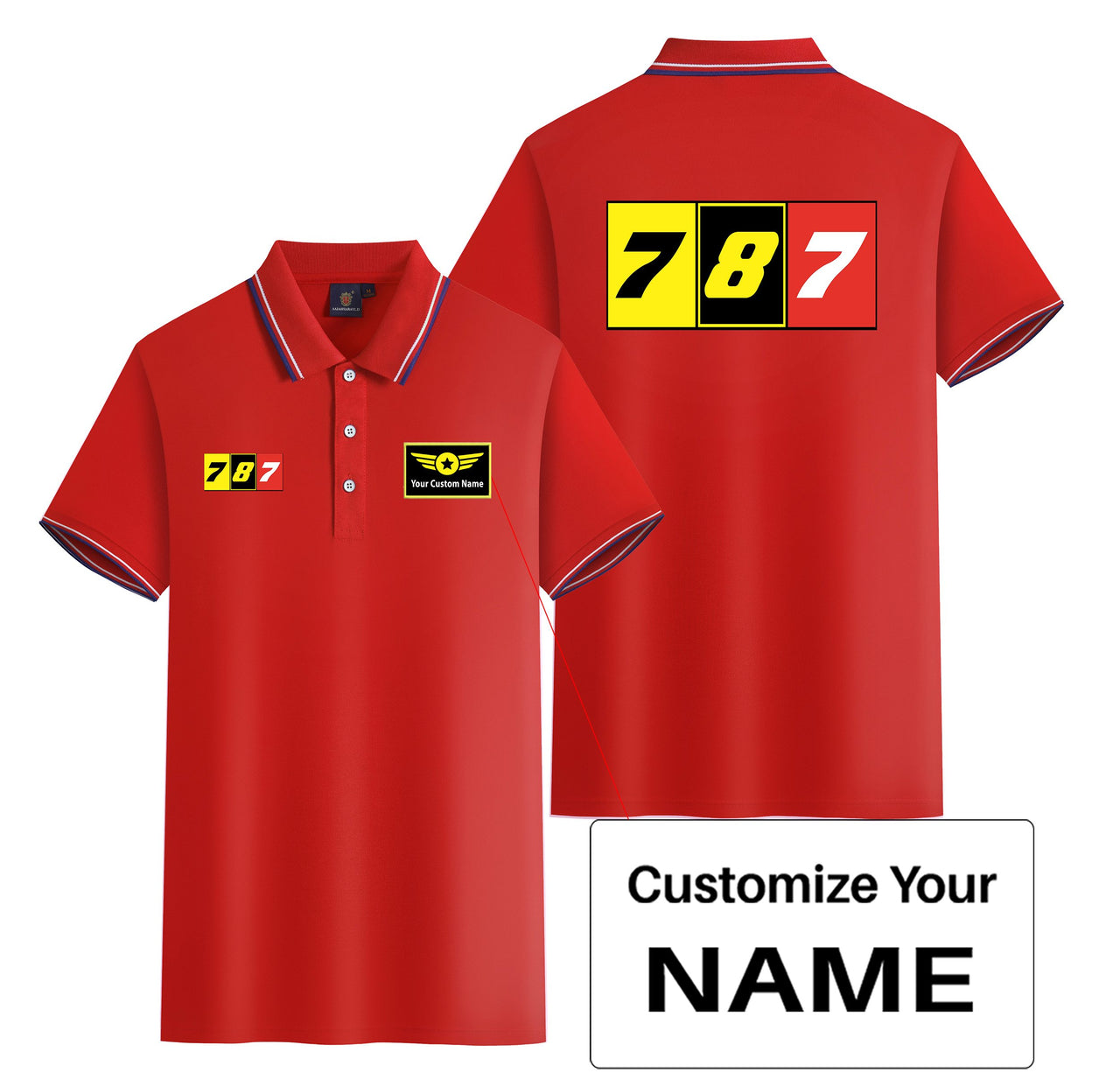Flat Colourful 787 Designed Stylish Polo T-Shirts (Double-Side)