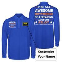 Thumbnail for I am an Awesome Boyfriend Designed Long Sleeve Polo T-Shirts (Double-Side)