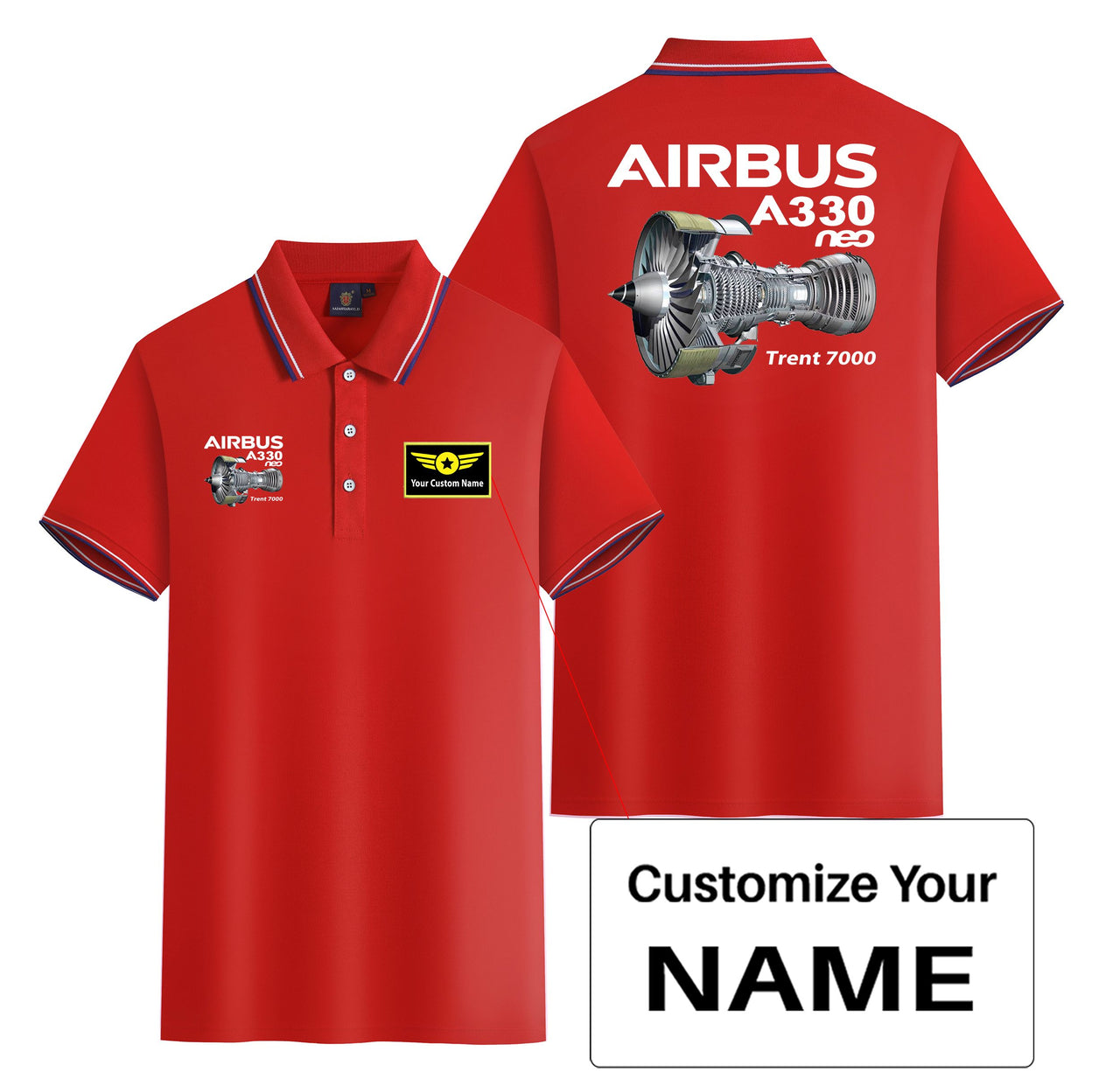 Airbus A330neo & Trent 7000 Designed Stylish Polo T-Shirts (Double-Side)