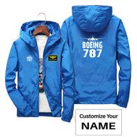 Thumbnail for Boeing 787 & Plane Designed Thin Windbreaker Jackets - view 11