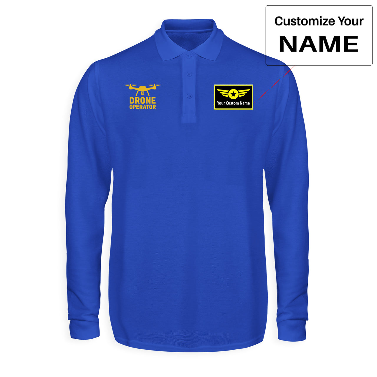Drone Operator Designed Long Sleeve Polo T-Shirts