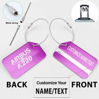 Thumbnail for Amazing Airbus A220 Designed Fashion Metal Luggage Tags