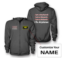 Thumbnail for I Fix Airplanes Designed Zipped Hoodies