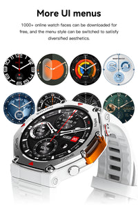 Thumbnail for Rugged Military Smartwatch: Men's Outdoor Sports Watch with GPS Tracking, 5ATM Waterproof & HD Bluetooth Calls