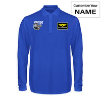 Thumbnail for Boeing 737+Text & CFM LEAP-1 Engine Designed Long Sleeve Polo T-Shirts