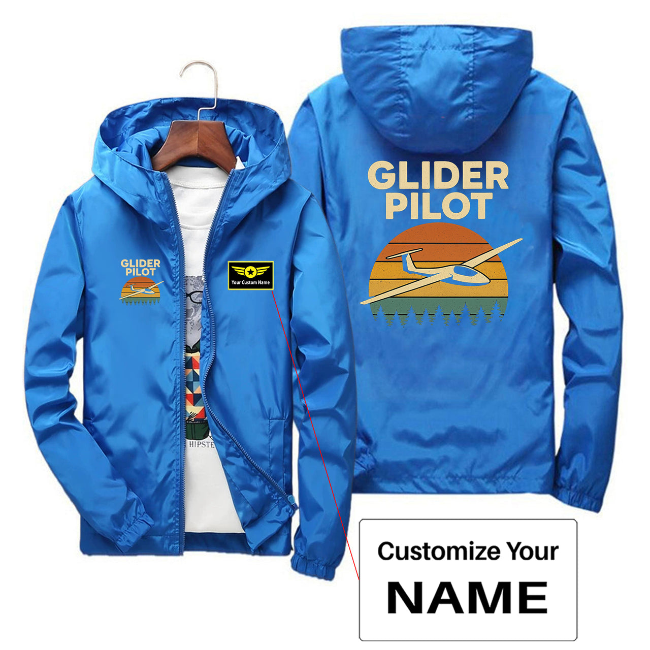 Retro Glider Designed Thin Windbreaker Jackets