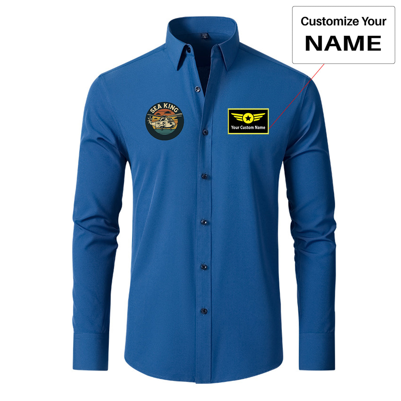 Sea King Helicopter Designed Long Sleeve Shirts