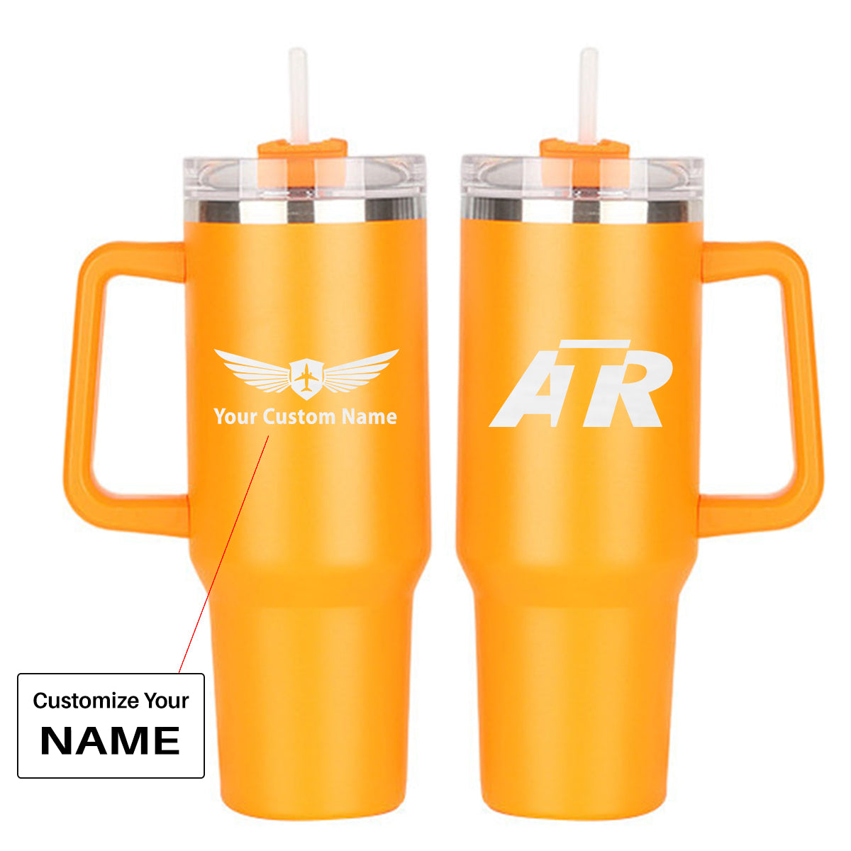 ATR & Text Designed 40oz Stainless Steel Car Mug With Holder
