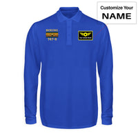 Thumbnail for Retro Boeign 747-8 Designed Long Sleeve Polo T-Shirts