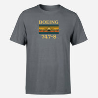 Thumbnail for Retro Boeign 747-8 Design Super Quality T-Shirts