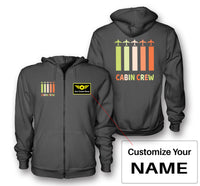 Thumbnail for Colourful Cabin Crew Designed Zipped Hoodies