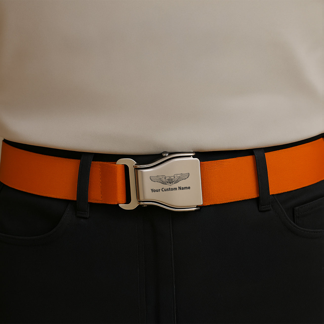 Custom Name (Special US Air Force) Designed Fashion Airplane Seat Belts