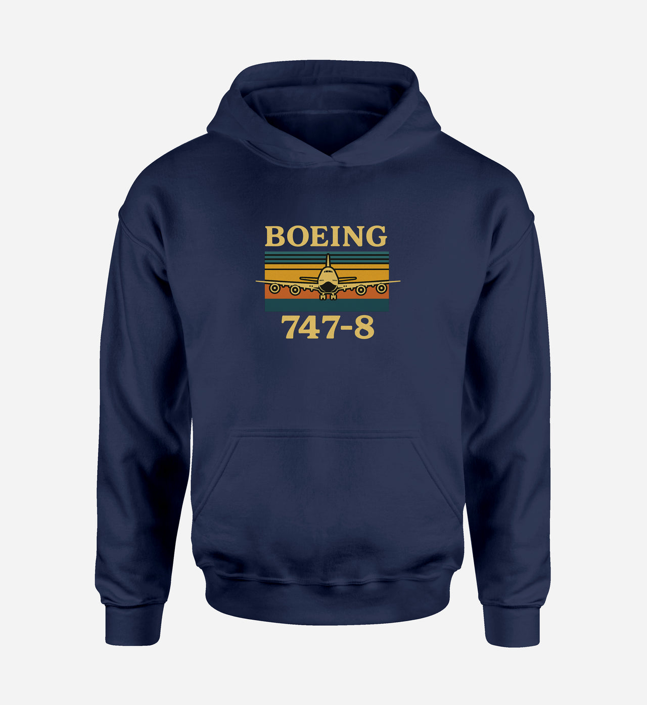 Retro Boeign 747-8 Designed Hoodies