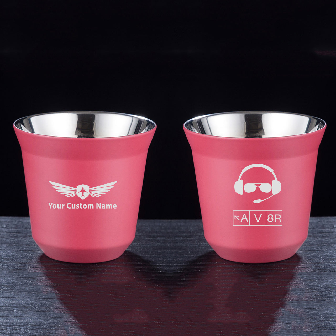 AV8R 2 Designed Double Wall Stainless Steel Coffee Mugs