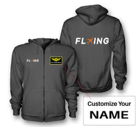 Thumbnail for Flying Designed Zipped Hoodies
