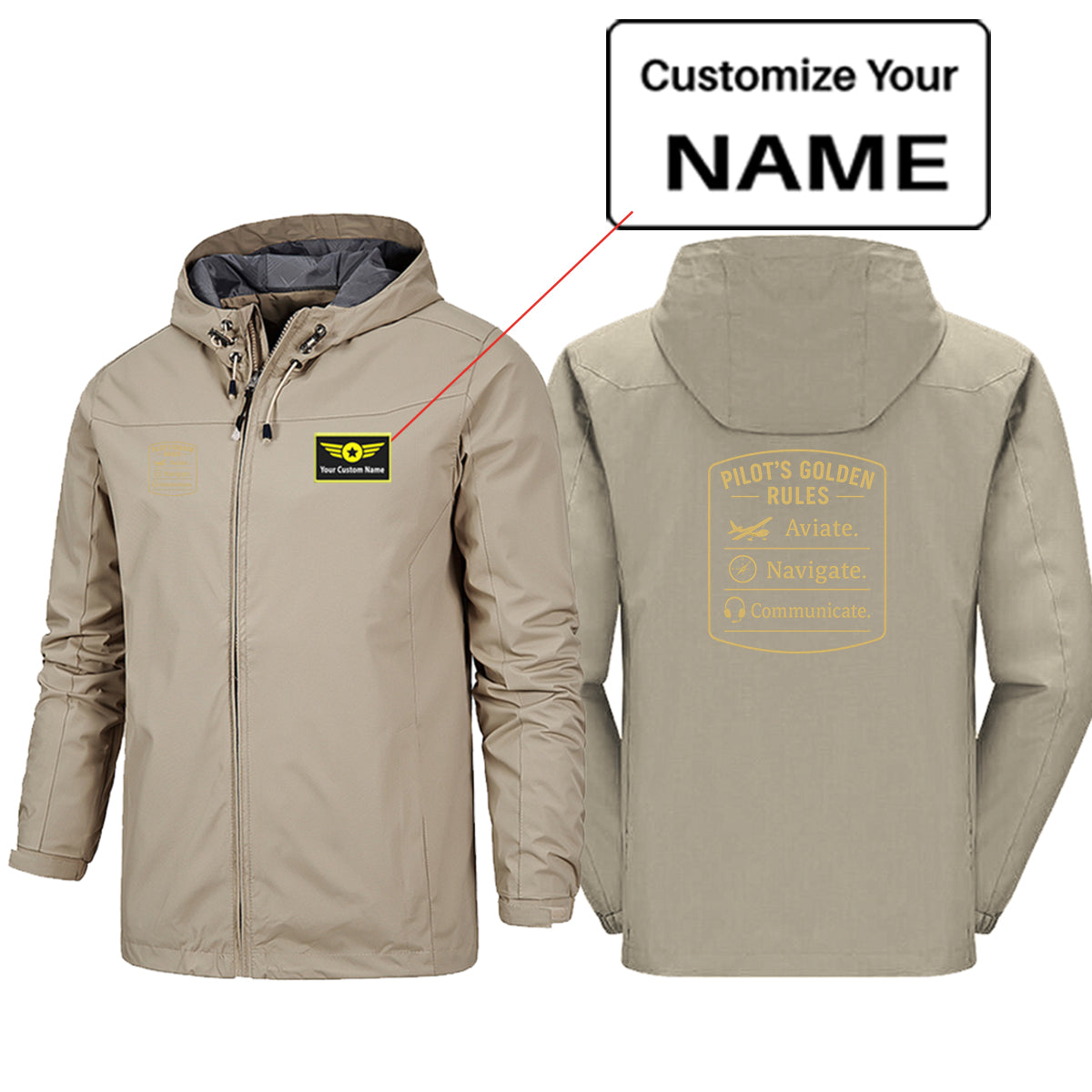 Pilot's Golden Rules Designed Rain Jackets & Windbreakers