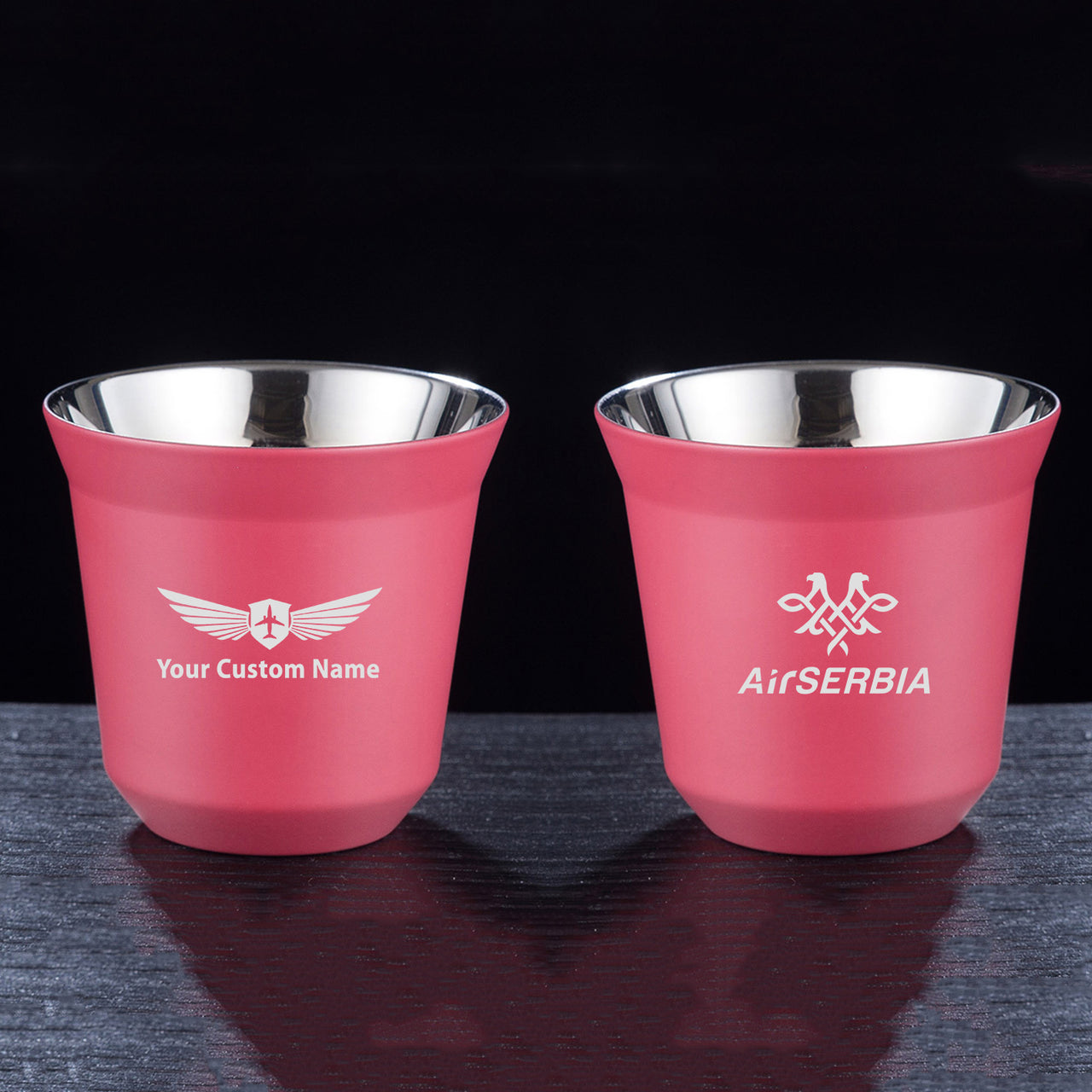 Air Serbia Airlines Designed Double Wall Stainless Steel Coffee Mugs