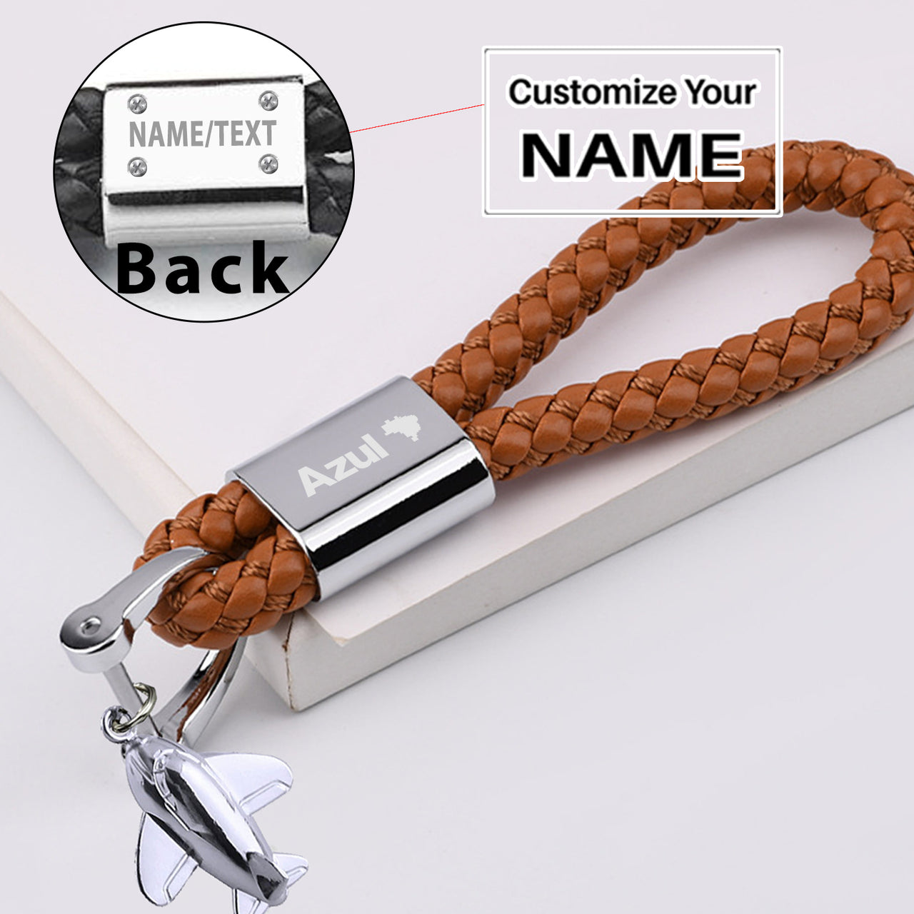 Azul Airlines Designed Leather Car Key Chains