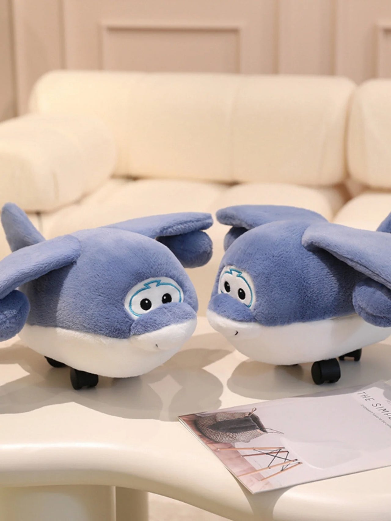 Large Airplane Plush Toy With Wheels
