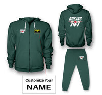 Thumbnail for Amazing Boeing 747 Designed Zipped Hoodies & Sweatpants Set