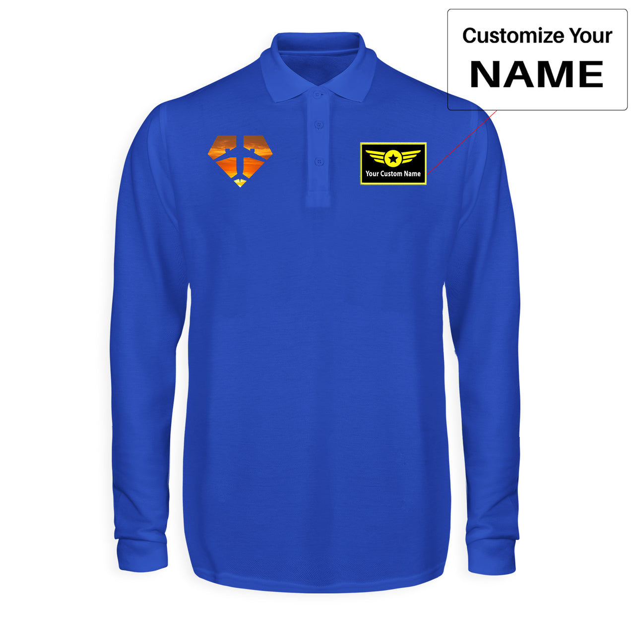 Supermen of The Skies (Sunset) Designed Long Sleeve Polo T-Shirts