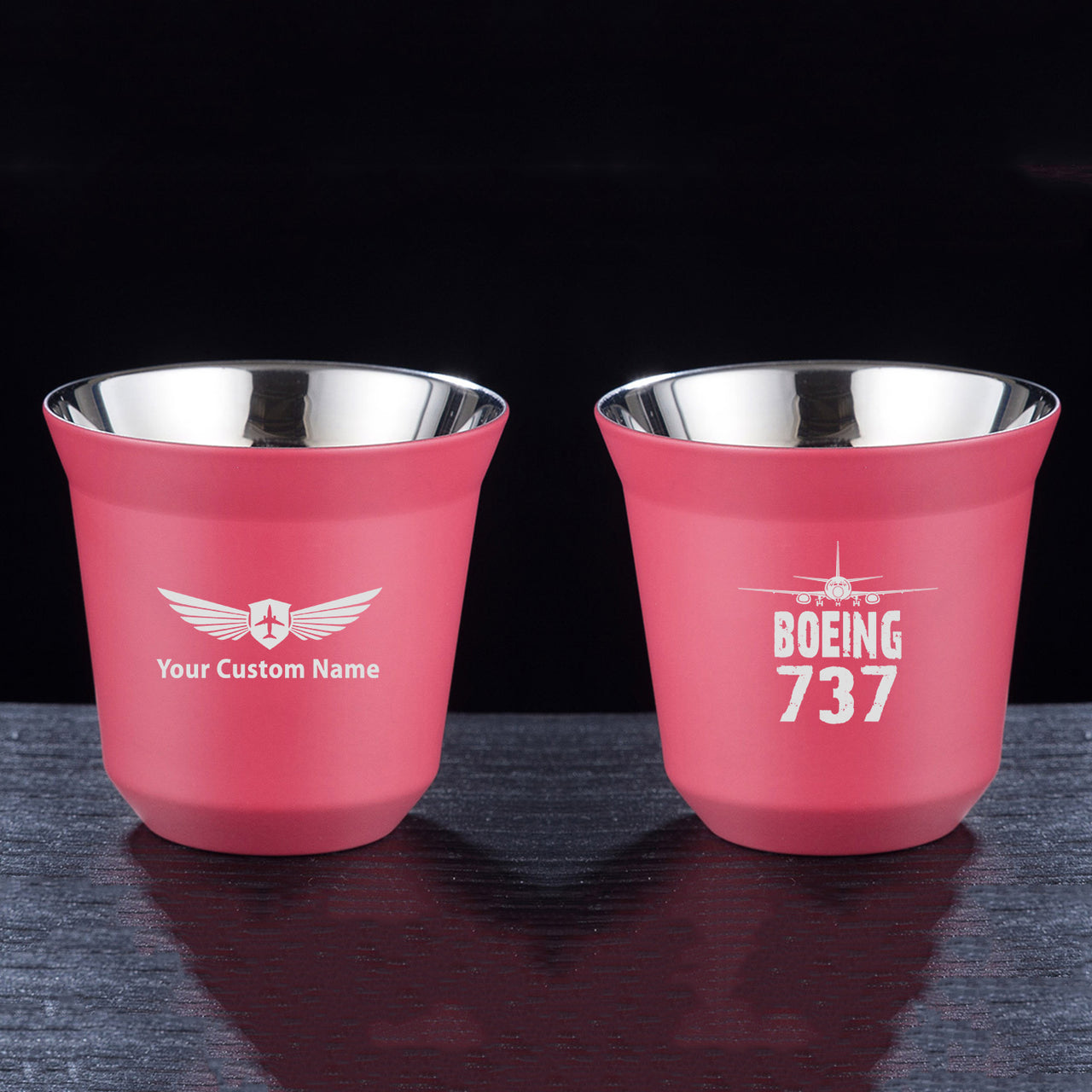 Boeing 737 & Plane Designed Double Wall Stainless Steel Coffee Mugs