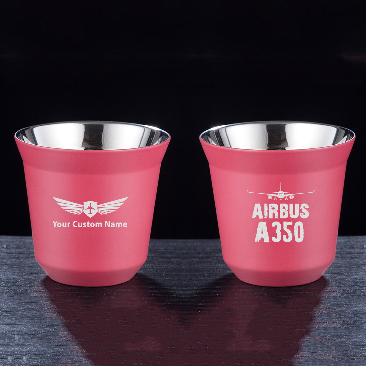 Airbus A350 & Plane Designed Double Wall Stainless Steel Coffee Mugs