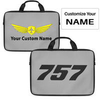 Thumbnail for 757 Flat Text Designed Laptop & Tablet Bags