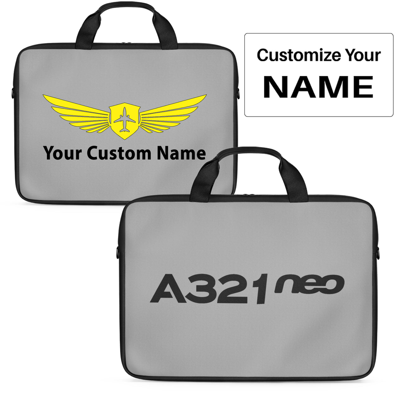 A321neo & Text Designed Laptop & Tablet Bags