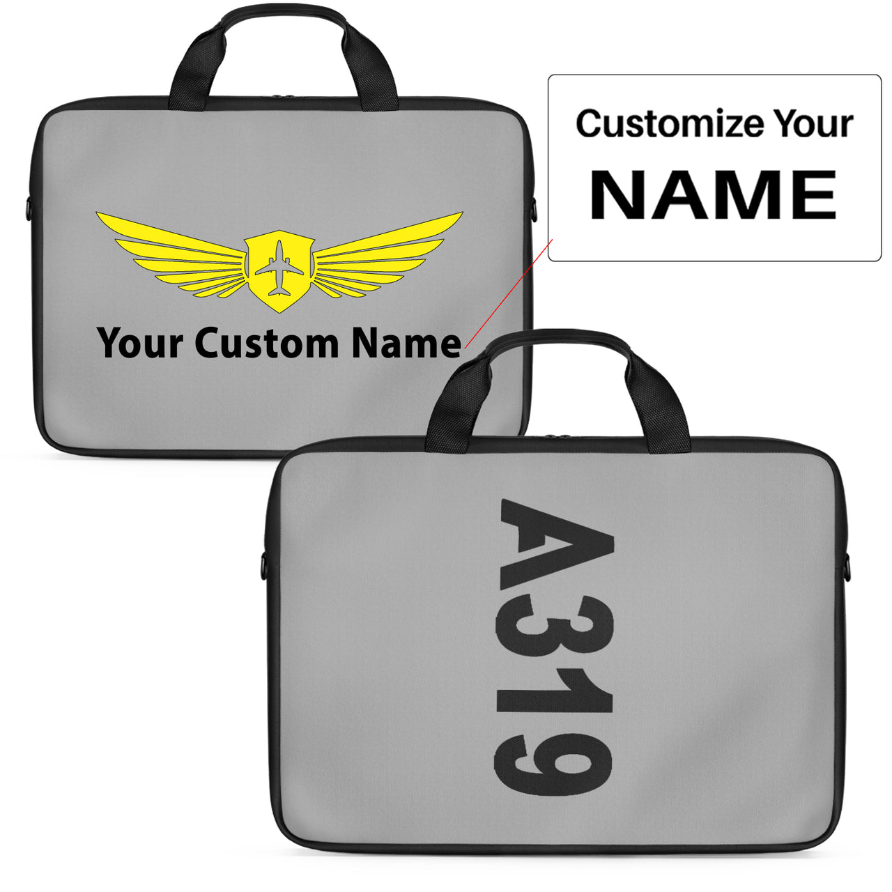 A319 Text Designed Laptop & Tablet Bags